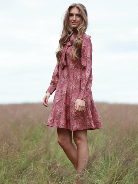 Ginny Bow Dress - Pink Wallpaper