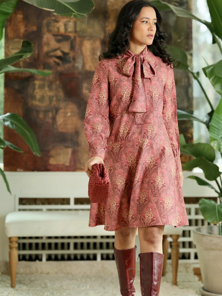 Ginny Bow Dress - Pink Wallpaper