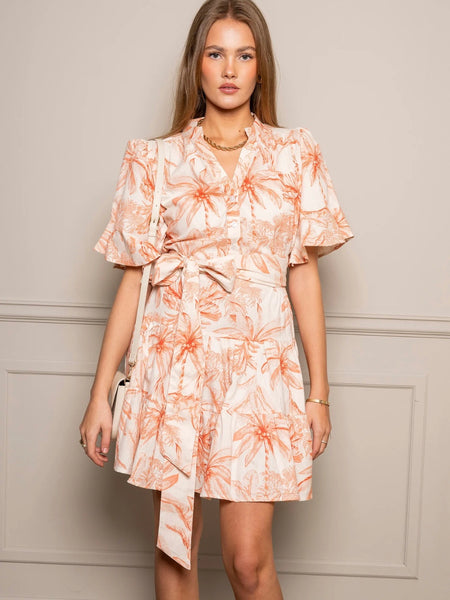Gaia Mini Dress Palm Tree