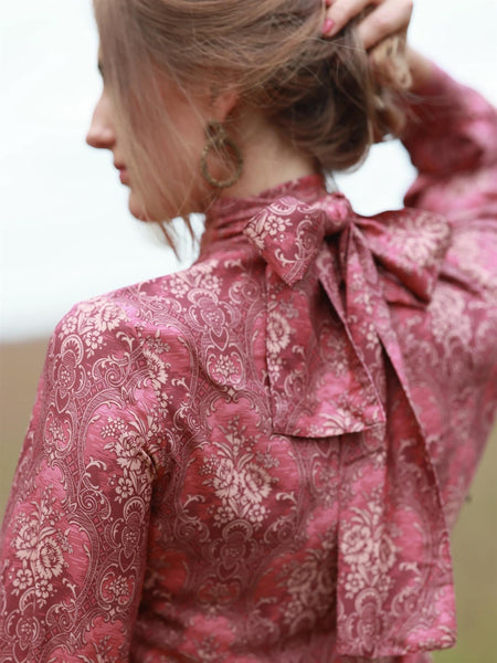 Ginny Bow Dress - Pink Wallpaper