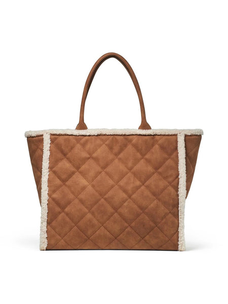 DARCY SHEARLING TOTE,  CHESTNUT