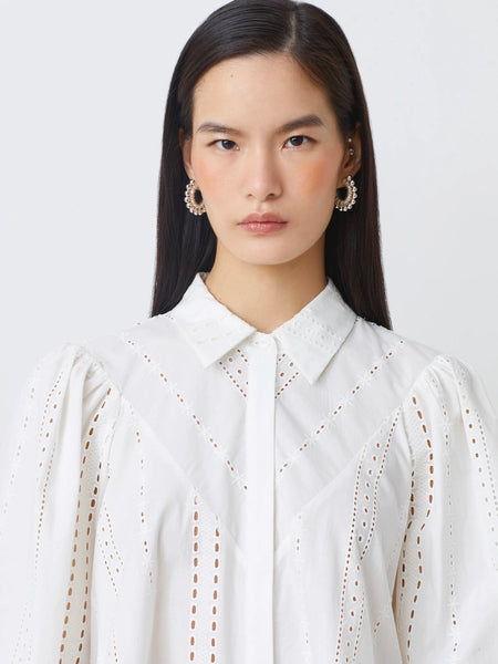 LOUANE  BLOUSE, BLANC CASSE / HVIT