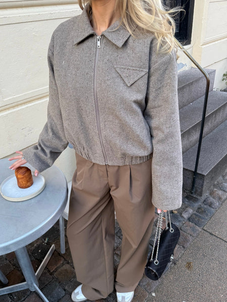 PREORDER MARS / APRIL LEVERING !! SARAHIC SHORT JACKET - BROWN MELANGE