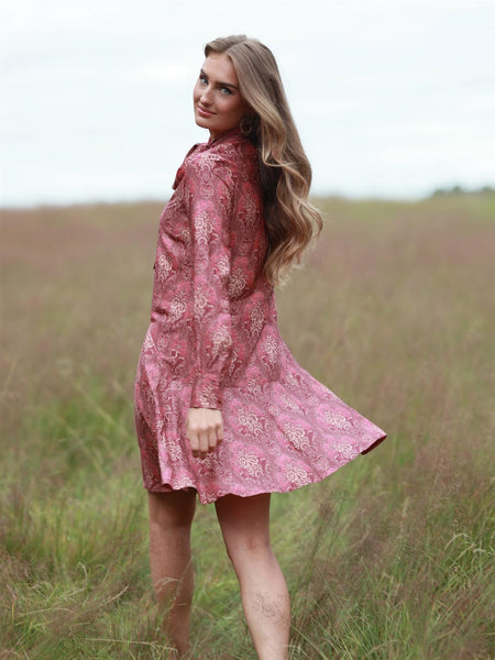 Ginny Bow Dress - Pink Wallpaper