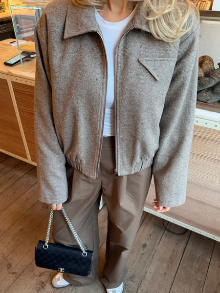 PREORDER MARS / APRIL LEVERING !! SARAHIC SHORT JACKET - BROWN MELANGE