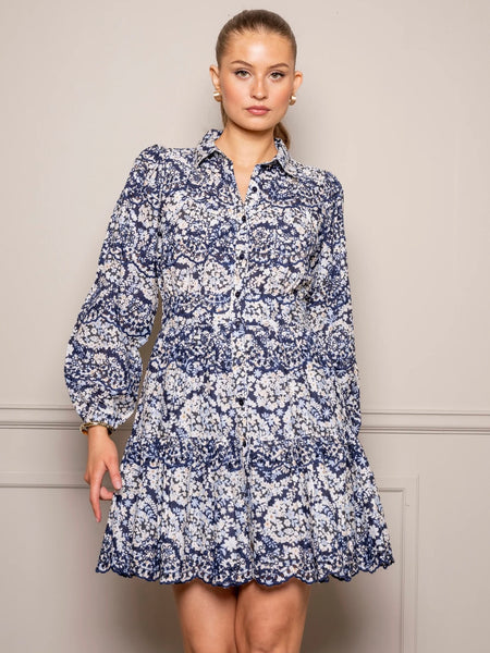 Vicky Dress Blue Flower