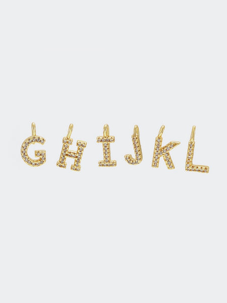 CRYSTAL LETTER PENDANT, 11 MM HOOK