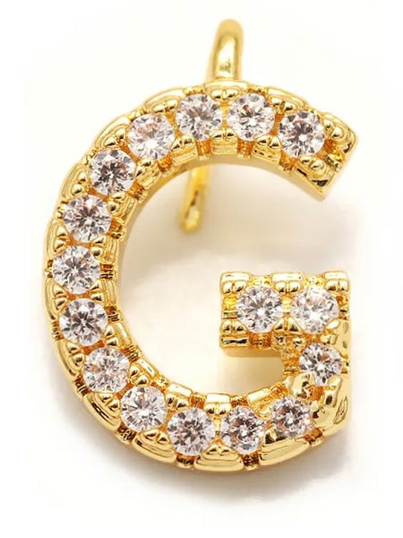 CRYSTAL LETTER PENDANT, 11 MM HOOK