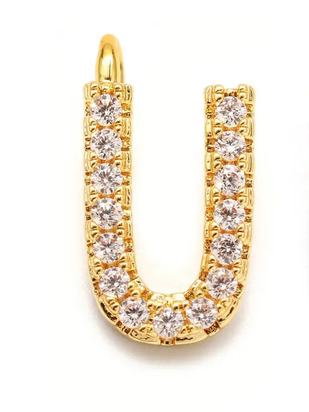 CRYSTAL LETTER PENDANT, 11 MM HOOK