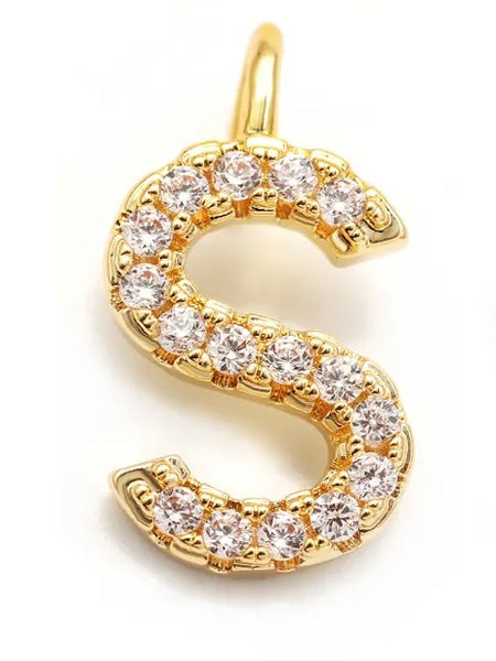 CRYSTAL LETTER PENDANT, 11 MM HOOK