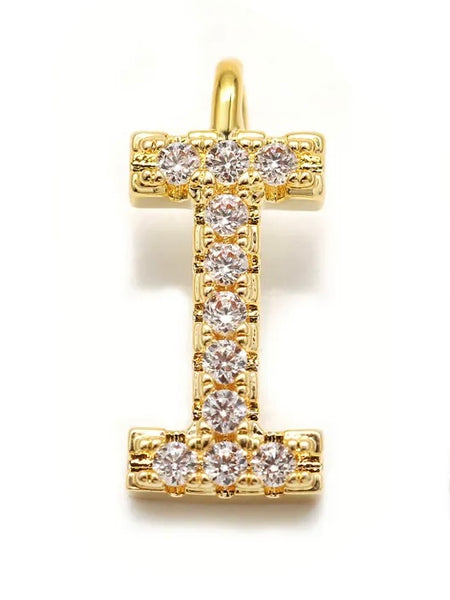 CRYSTAL LETTER PENDANT, 11 MM HOOK