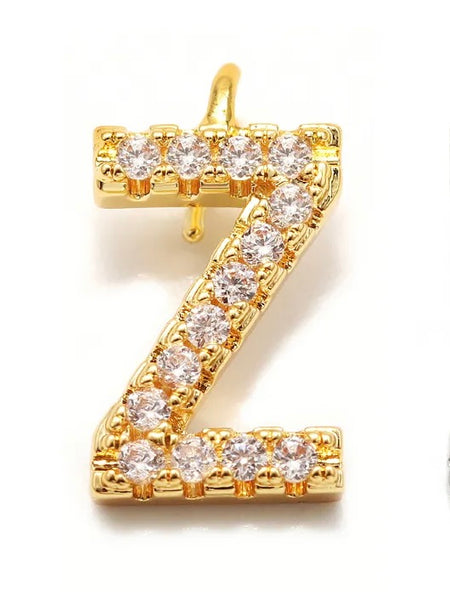 CRYSTAL LETTER PENDANT, 11 MM HOOK