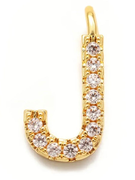 CRYSTAL LETTER PENDANT, 11 MM HOOK