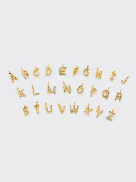 CRYSTAL LETTER PENDANT, 11 MM HOOK