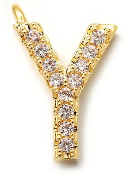 CRYSTAL LETTER PENDANT, 11 MM HOOK
