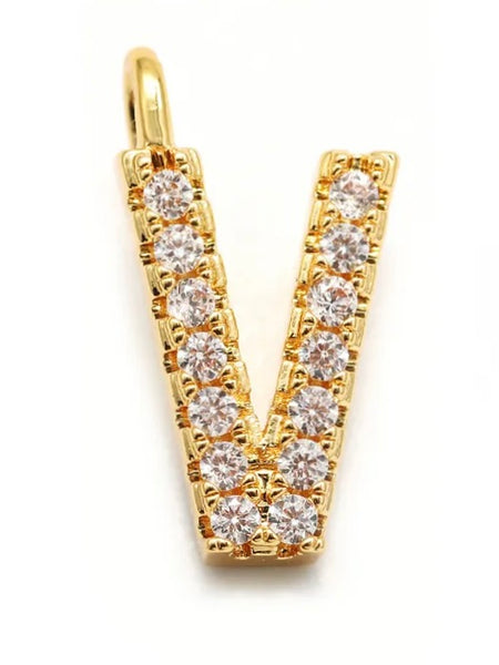 CRYSTAL LETTER PENDANT, 11 MM HOOK