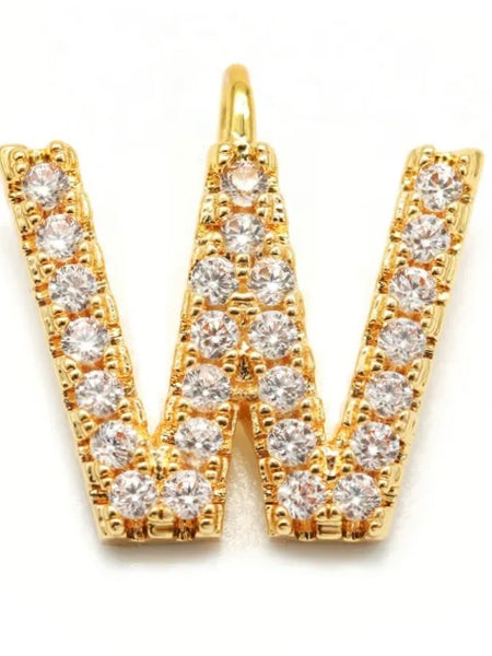 CRYSTAL LETTER PENDANT, 11 MM HOOK