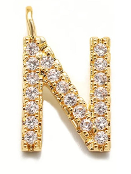 CRYSTAL LETTER PENDANT, 11 MM HOOK