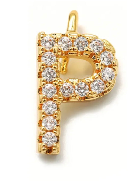 CRYSTAL LETTER PENDANT, 11 MM HOOK