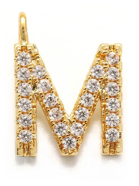 CRYSTAL LETTER PENDANT, 11 MM HOOK