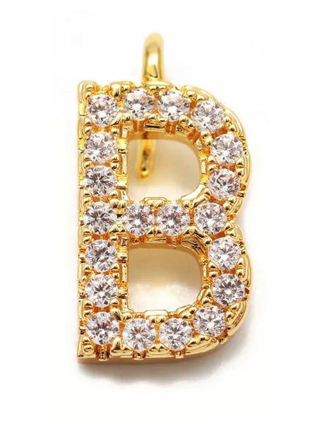 CRYSTAL LETTER PENDANT, 11 MM HOOK