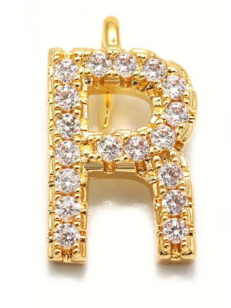 CRYSTAL LETTER PENDANT, 11 MM HOOK