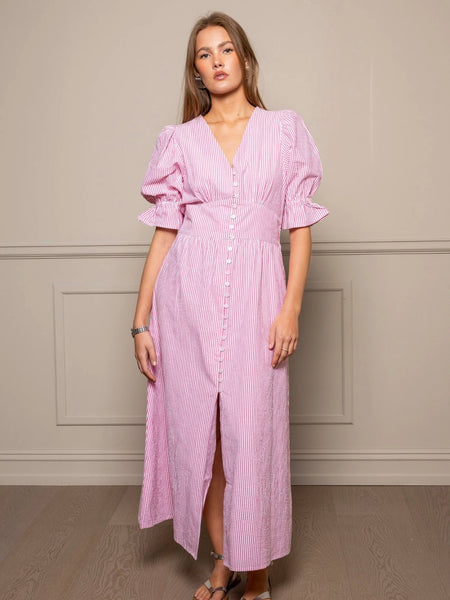 Andrea Dress Pink Seersucker