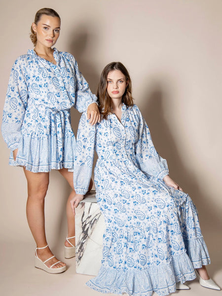 NOREEN DRESS , CAPRI BLUE