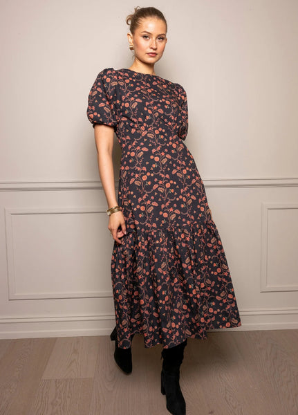 JOHANNA DRESS, SANGRIA POPLIN