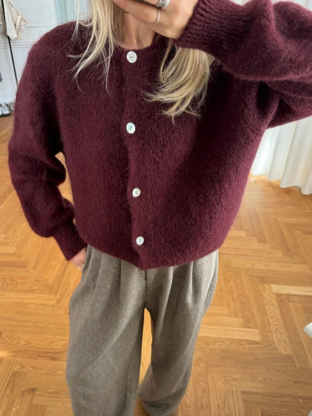 IDAIC CARDIGAN - BORDEAUX