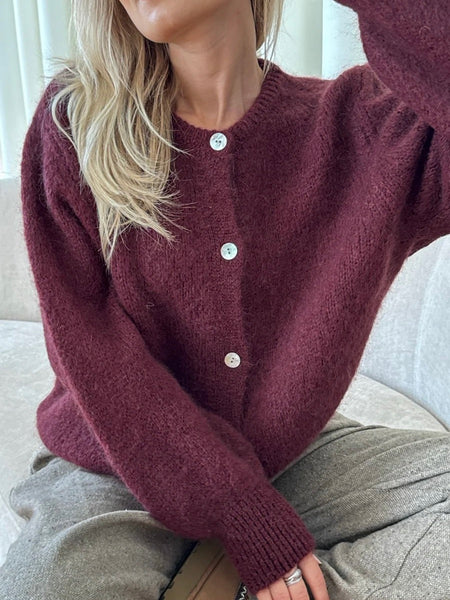 IDAIC CARDIGAN - BORDEAUX