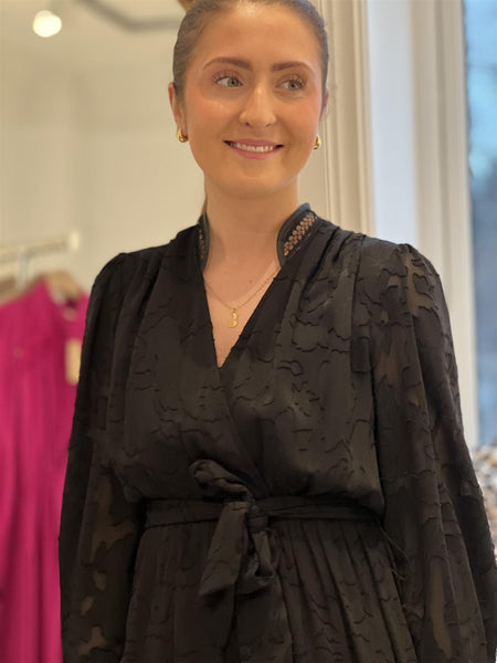 WOVEN ROBE CHARLY, NOIR