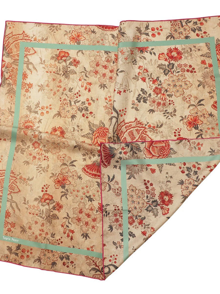 Classical Beige Flower Scarf, BEIGE