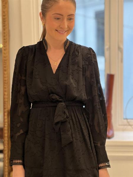 WOVEN ROBE CHARLY, NOIR
