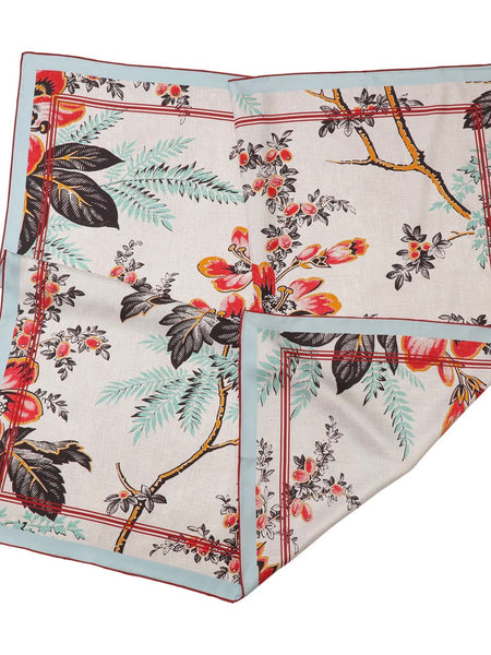 CLASSICAL TROPICAL SCARF, LIGHT BLUE