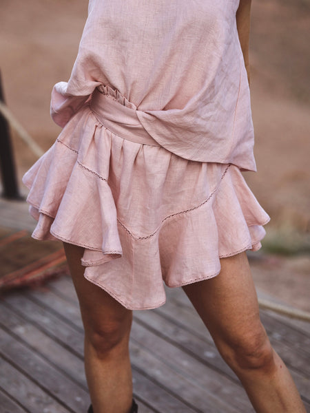 Queen Shorty linen – Powdery Pink