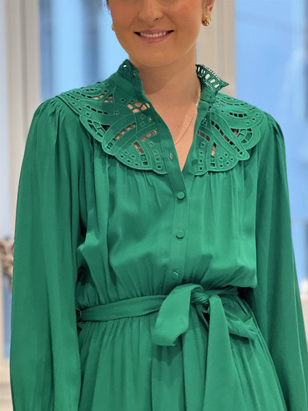 WOVEN ROBE CHAYA, VERT