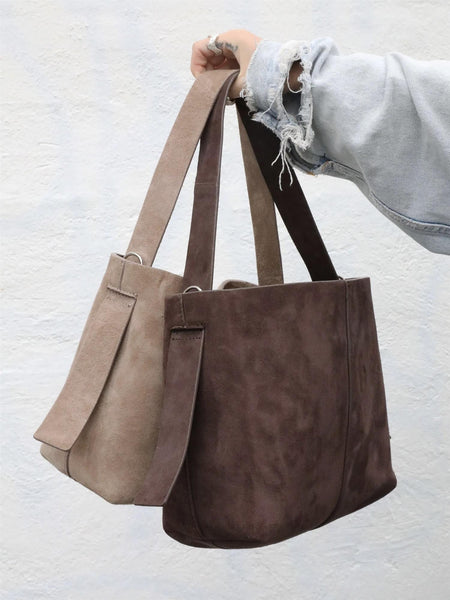Suede Fraya Small Bag - GREY