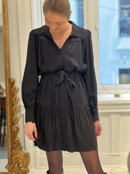 WOVEN ROBE CHARLY, NOIR