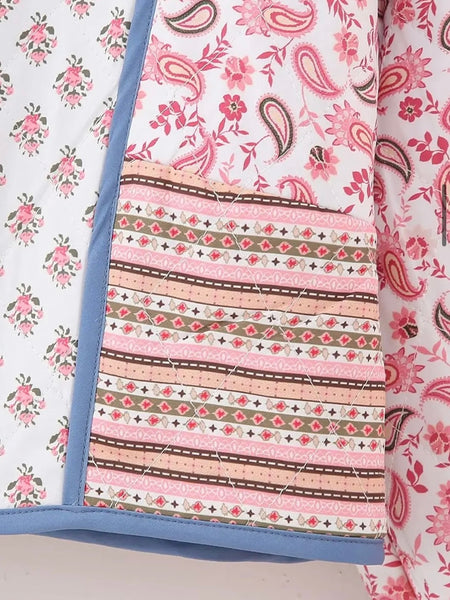 TOSIDIG BOHO QUITED JACKED, PINK / BLUE
