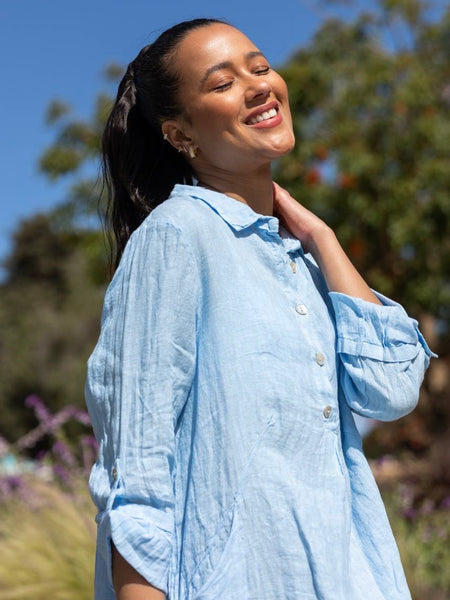 Matilde I SKY BLUE  LINNEN DRESS