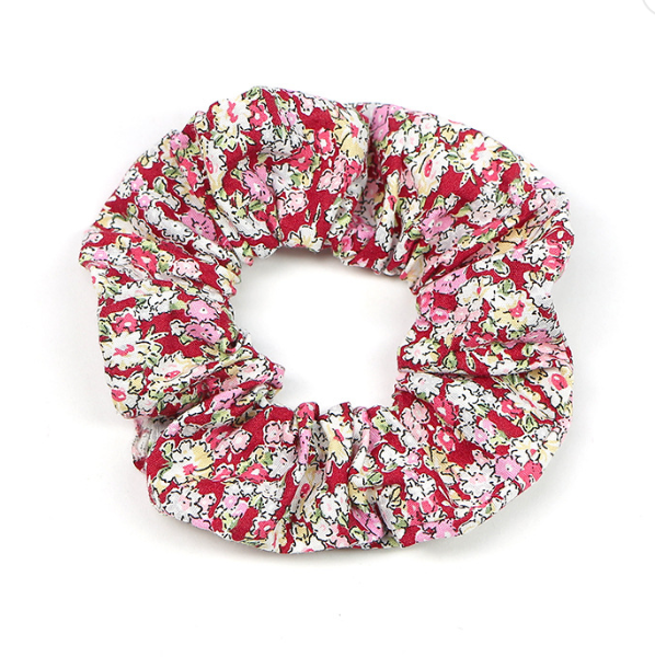 PETIT FLOWER cotton scrunchie, RASBERRY