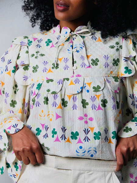 NURA LEE BLOUSE - LIGHT FRACTURES