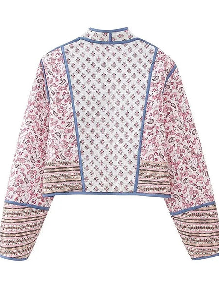 TOSIDIG BOHO QUITED JACKED, PINK / BLUE