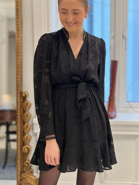 WOVEN ROBE CHARLY, NOIR