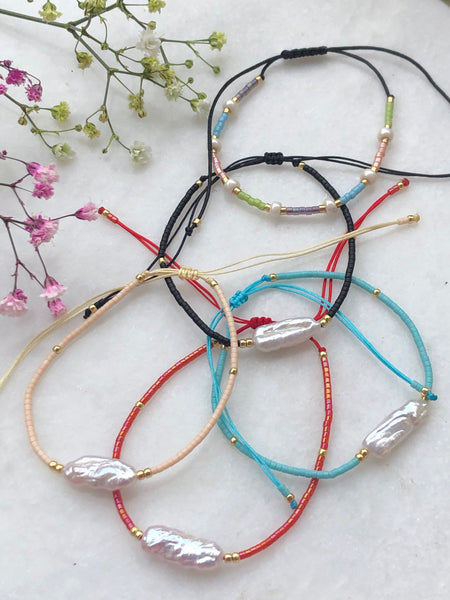 SLIM FRESH WATER PEARL armbånd