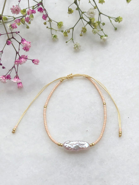 SLIM FRESH WATER PEARL armbånd