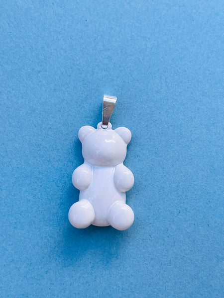 Zuzanna G ENAMEL BIG BEAR anheng, MILKY WHITE / SILVER