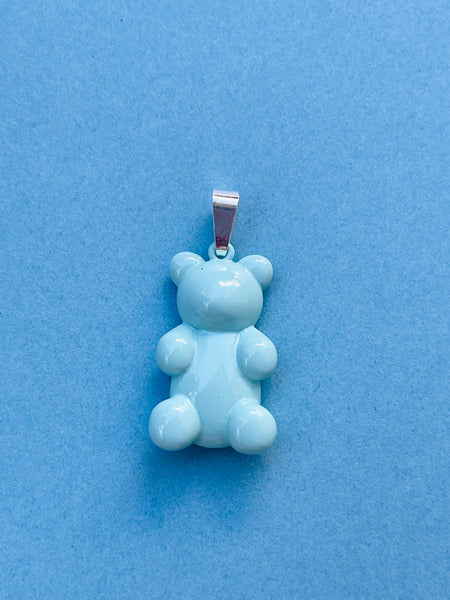 Zuzanna G ENAMEL BIG BEAR anheng, AQUA / SILVER
