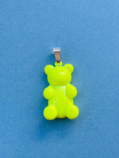 Zuzanna G ENAMEL BIG BEAR anheng, NEON YELLOW / SILVER